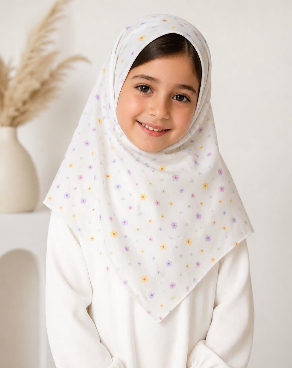 روسری دخترانه نخی گلدار