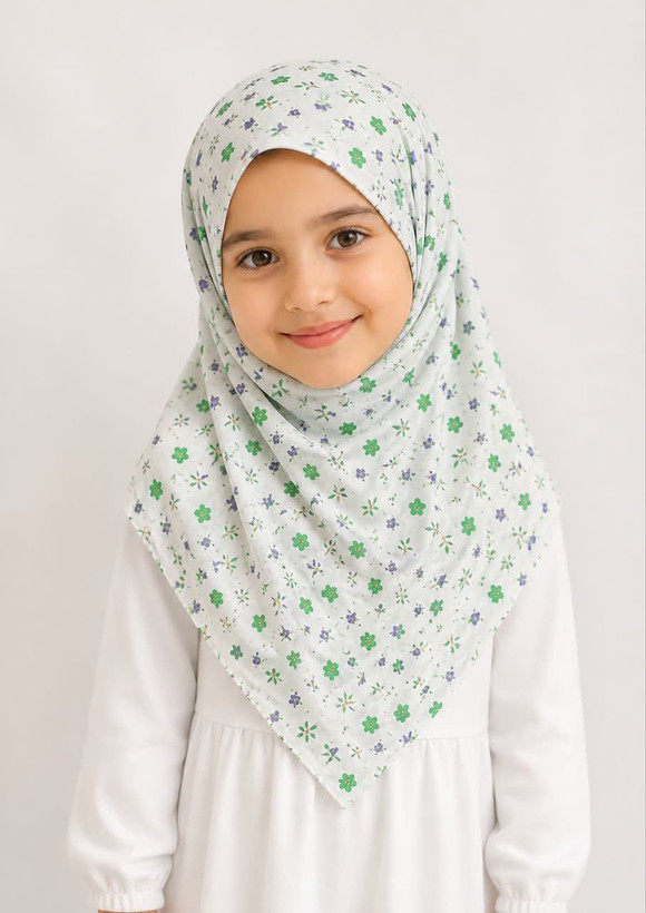 روسری دخترانه نخی گلدار