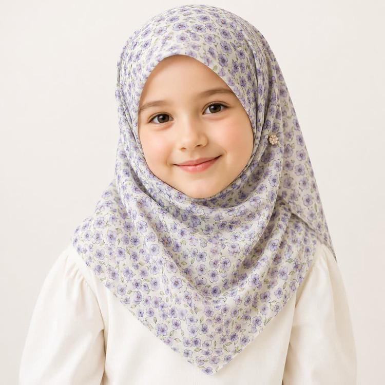 روسری دخترانه نخی گلدار