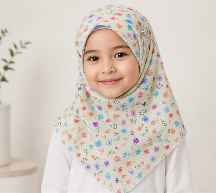 روسری دخترانه نخی گلدار